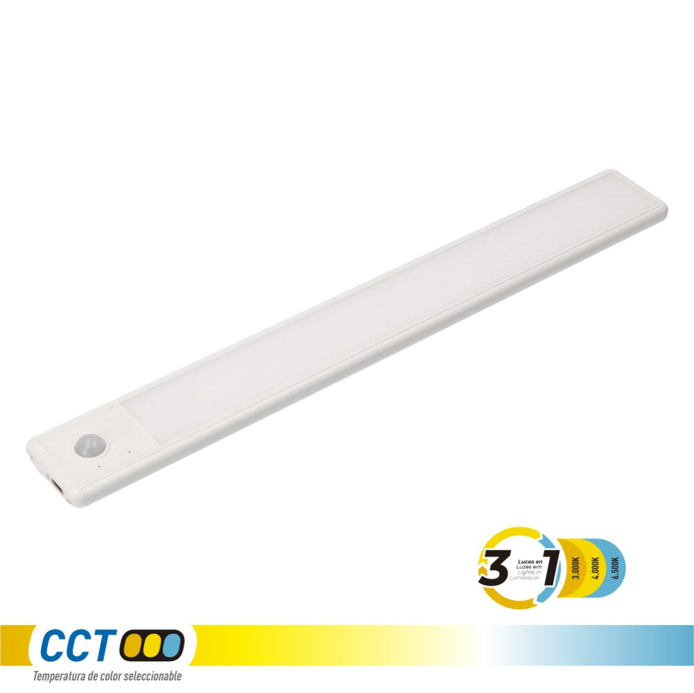 Régua led regulável e recarregável com sensor, magnética, 2,5 w, 3cct, 2200 mah, 14 x 40 x 606 mm_0