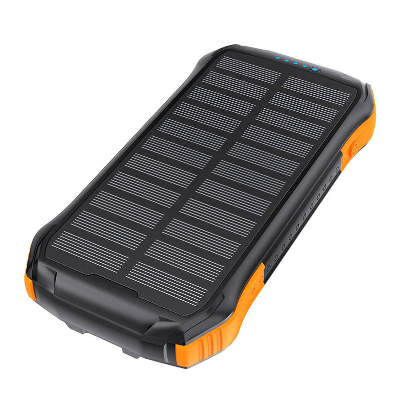 Choetech B658 Solar power bank 2x USB 10000mAh Qi 5W (black-orange)_0
