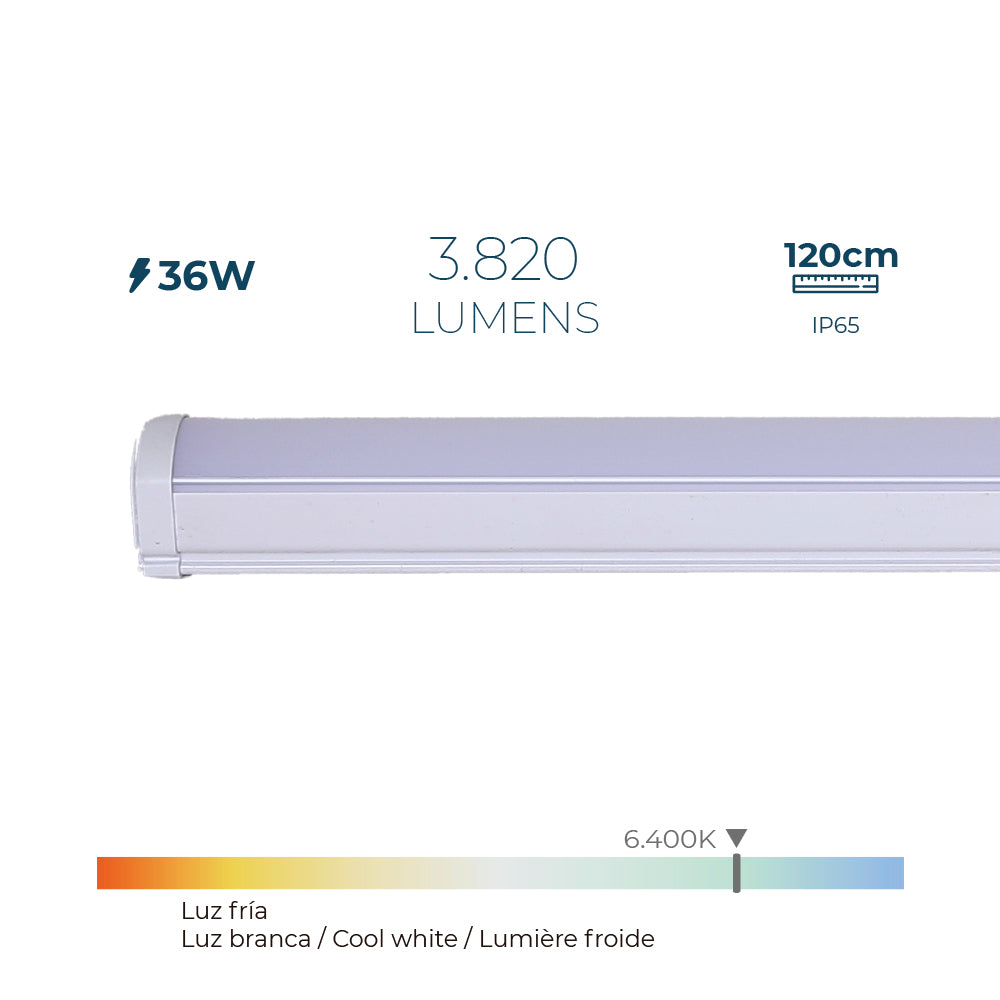 Fita led electrónica 36 w 6.400 k luz fria 3.820 lm 120 x 4,6 x 5,1 cm_0
