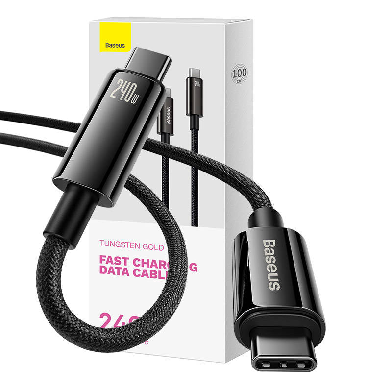 USB-C to USB-C cable Baseus Tungsten Gold 240W 1m (black)_0
