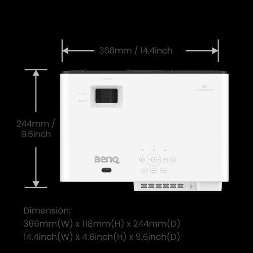 BenQ X500i videoproyector Proyector de corto alcance 2200 lúmenes ANSI DLP 2160p (3840x2160) Negro, Blanco_7