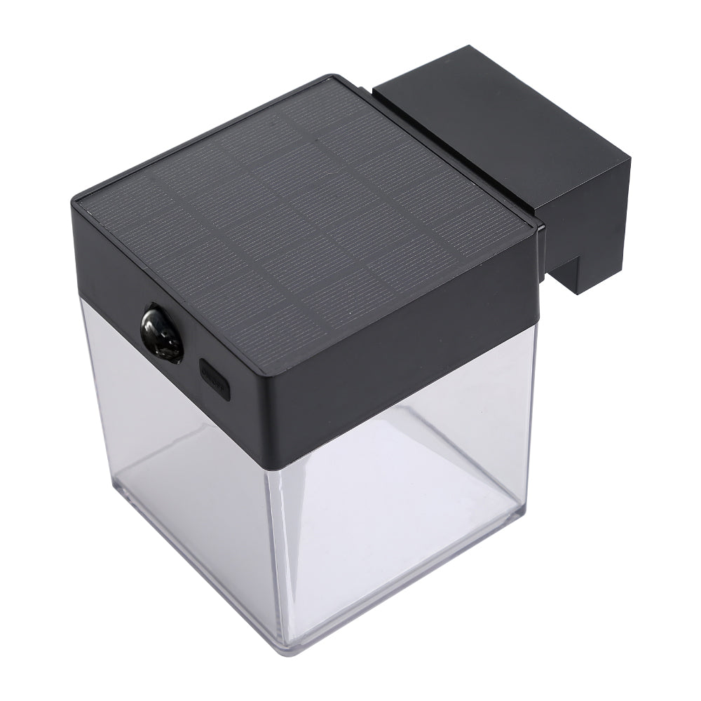Aplique solar quadrado 4w 500lm, 3000/4000/6500k, 3cct, com sensor, preto_0