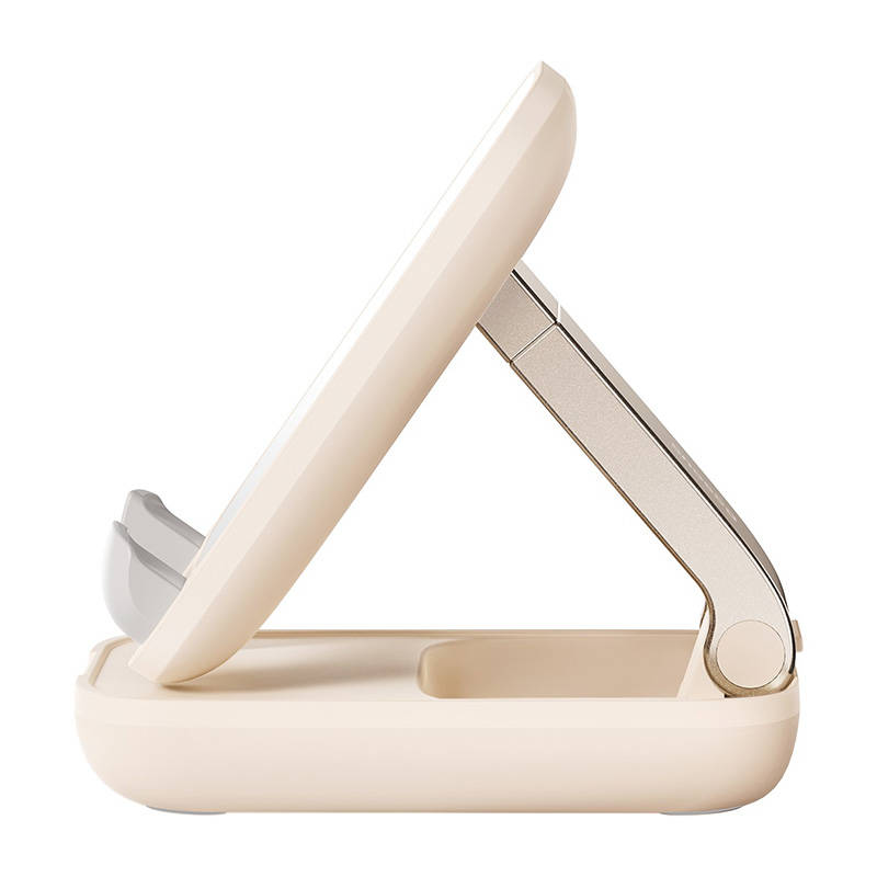 Adjustable phone stand with mirror Baseus Seashell Series - beige_9