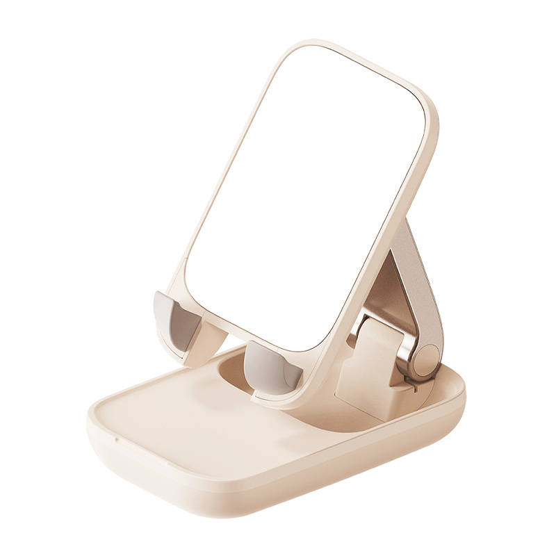 Adjustable phone stand with mirror Baseus Seashell Series - beige_7