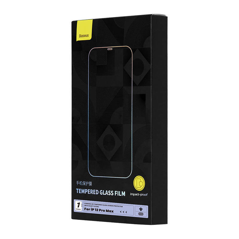 Baseus Full Screen Tempered Glass for iPhone 12 Pro Max with Speaker Cover 0.4mm + Mounting Kit_14