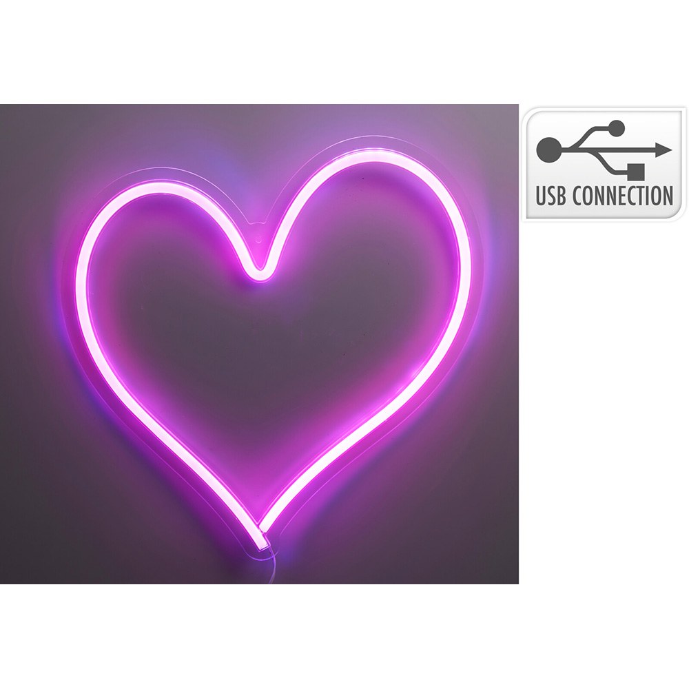 Luz led de neon decorativa coração, 32 x 34 cm_0