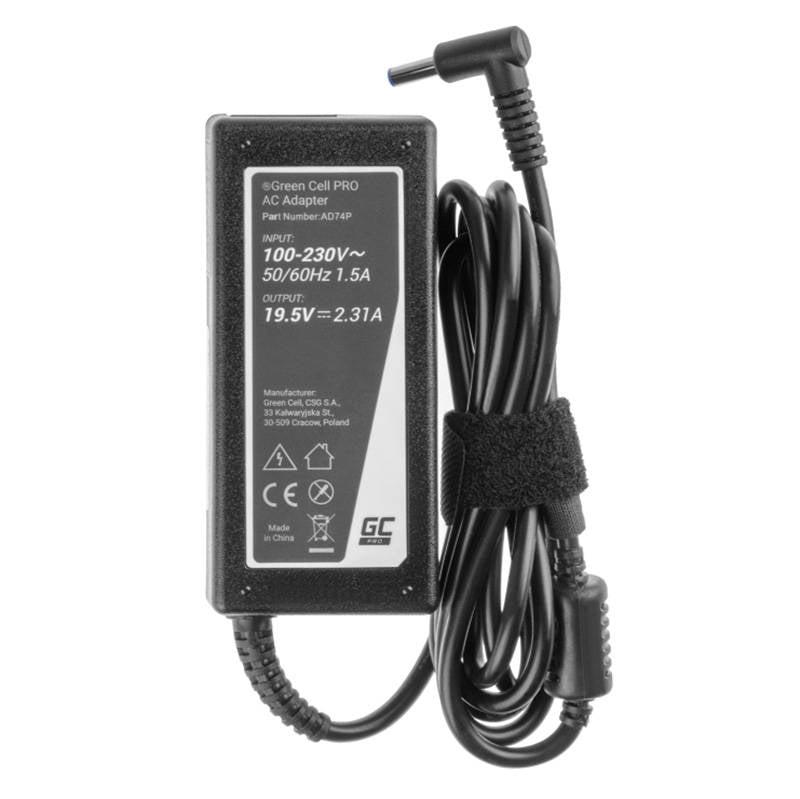 Power Supply Green Cell AD74P PRO 19.5V 2.31A 45W do HP 250 G2 G3 G4 G5 255 G2 G3 G4 G5, HP ProBook 450 G3 G4 650 G2 G3_0