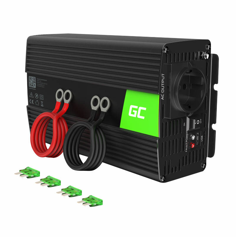 Car inverter voltage converter Green Cell INV08 12V to 230V 1000W/2000W, modified sine wave_1