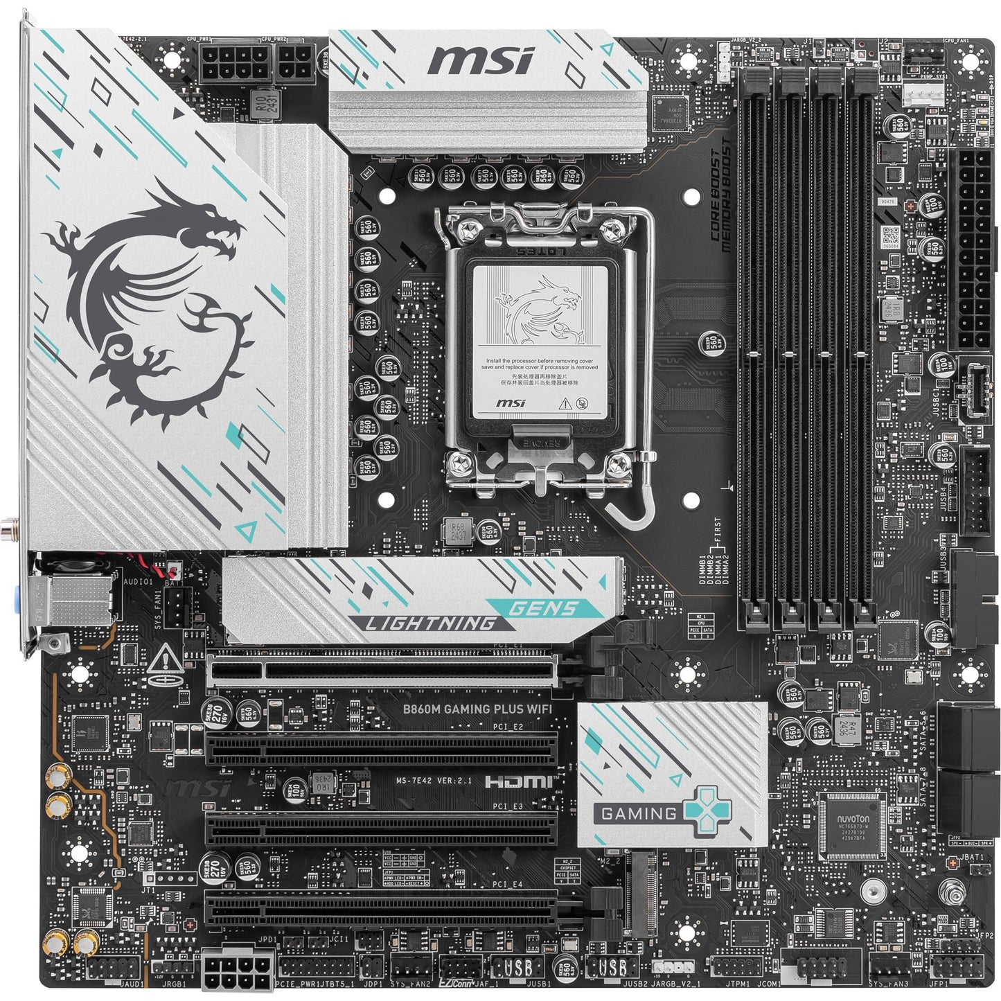 PLACA MSI B860M GAMING PLUS WIFI,INTEL,1851,B860,4DDR5,USB 10GBPS,WIFI,MATX_3