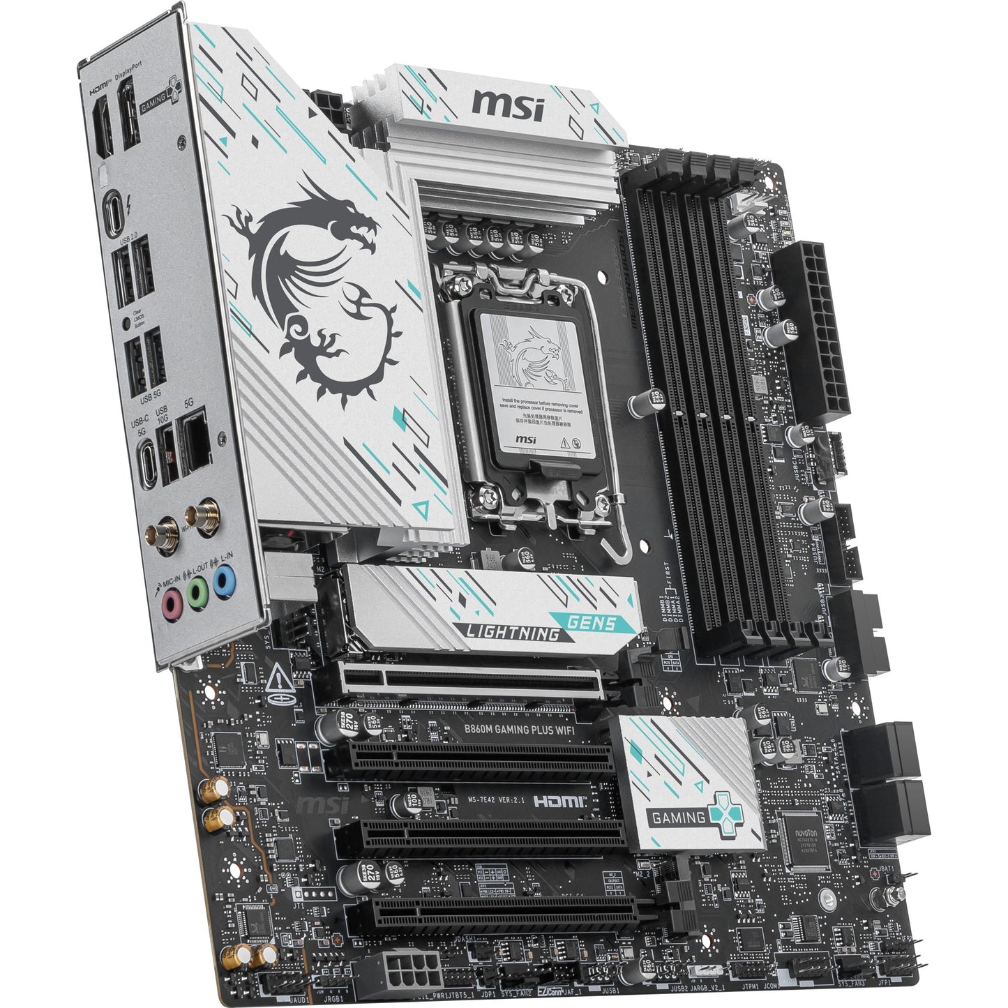 PLACA MSI B860M GAMING PLUS WIFI,INTEL,1851,B860,4DDR5,USB 10GBPS,WIFI,MATX_4