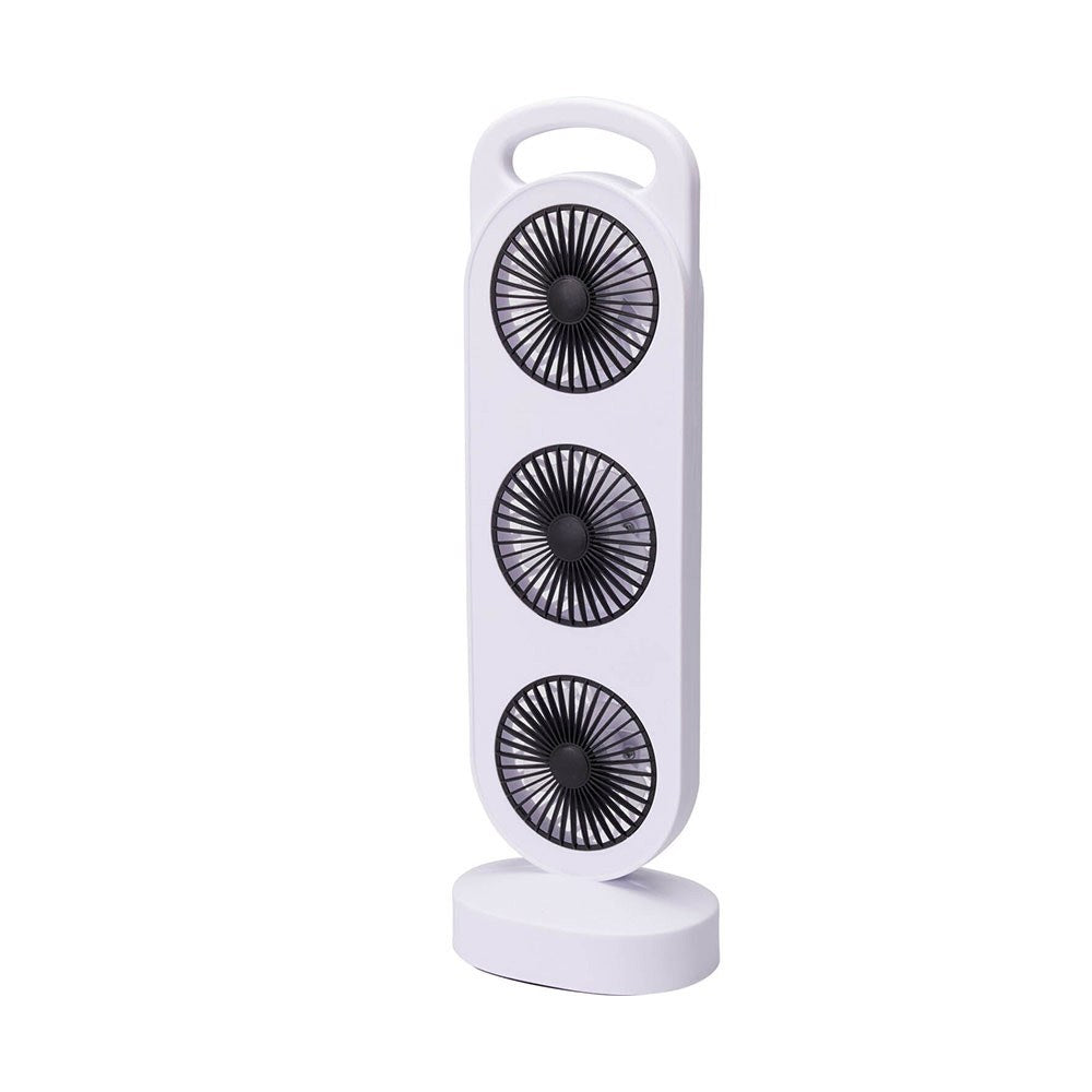 Ventilador de mesa recarregável, branco e preto, 3 velocidades, 36,5 x 12 x 8,3 cm_0