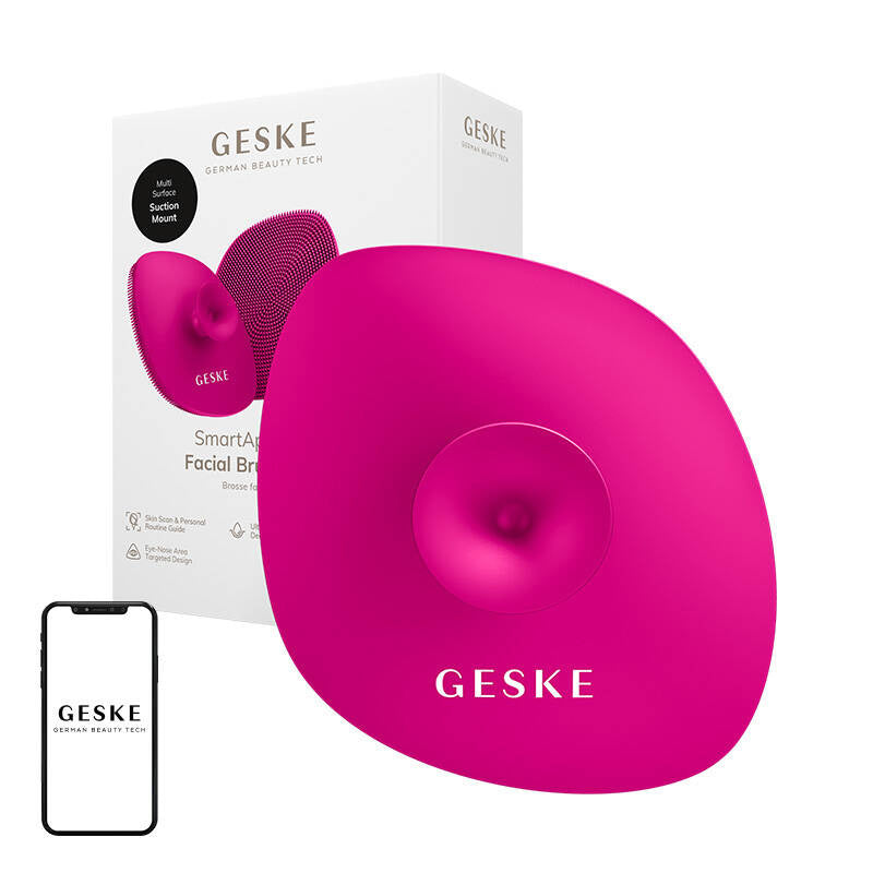 Facial Cleaning Brush 4in1 with Handle Geske with APP(magenta)_0