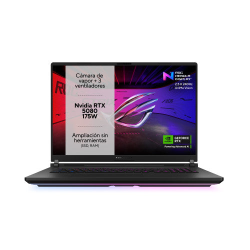 ASUS ROG Strix SCAR 18 G835LW-SA017W - Ordenador Portátil Gaming de 18" WQXGA 240Hz (Intel Core Ultra 9 275HX, 64GB RAM, 2TB + 2TB SSD, RTX 5080 16GB, Windows 11 Home) Negro - Teclado QWERTY español_1