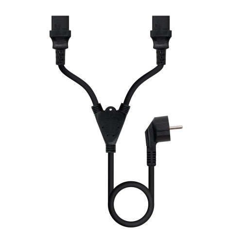 Cable Alimentación Nanocable 10.22.0100-L300/ Schuko Macho - 2 x C13 Hembra/ 3m/ Negro_1