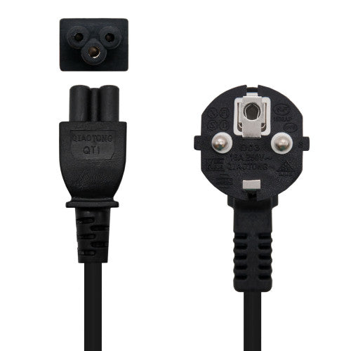 Cable Alimentación Trébol Nanocable 10.22.0302-L300/ Schuko Macho - C5 Hembra/ 3m/ Negro_2