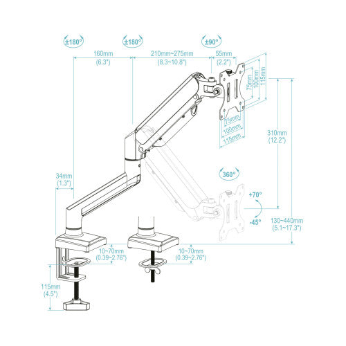 TooQ DB1334TNR-B soporte para monitor 86,4 cm (34") Escritorio Negro_7