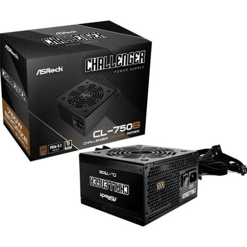 FUENTE ALIMENTACION ASROCK CL-750B,PSU,750W,80 PLUS BRONZE,120MM,ACTIVE PFC,PCI-E 5.1 (12+4pin)x1,PCI-E (6+2 pin)x4,SATA (5 pin)x4_3