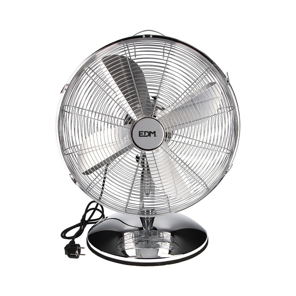 Ventoinha de mesa. cor cromado. potência: 60w pás: ø40cm edm_0