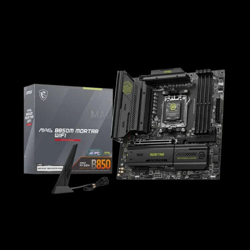PLACA MSI MAG B850M MORTAR WIFI,AMD,AM5,B850,4DDR5,256GB,1HDMI,4SATA3+3M.2,5GBLAN+WIFI7+BT5.4,9USB3.2,MATX_5