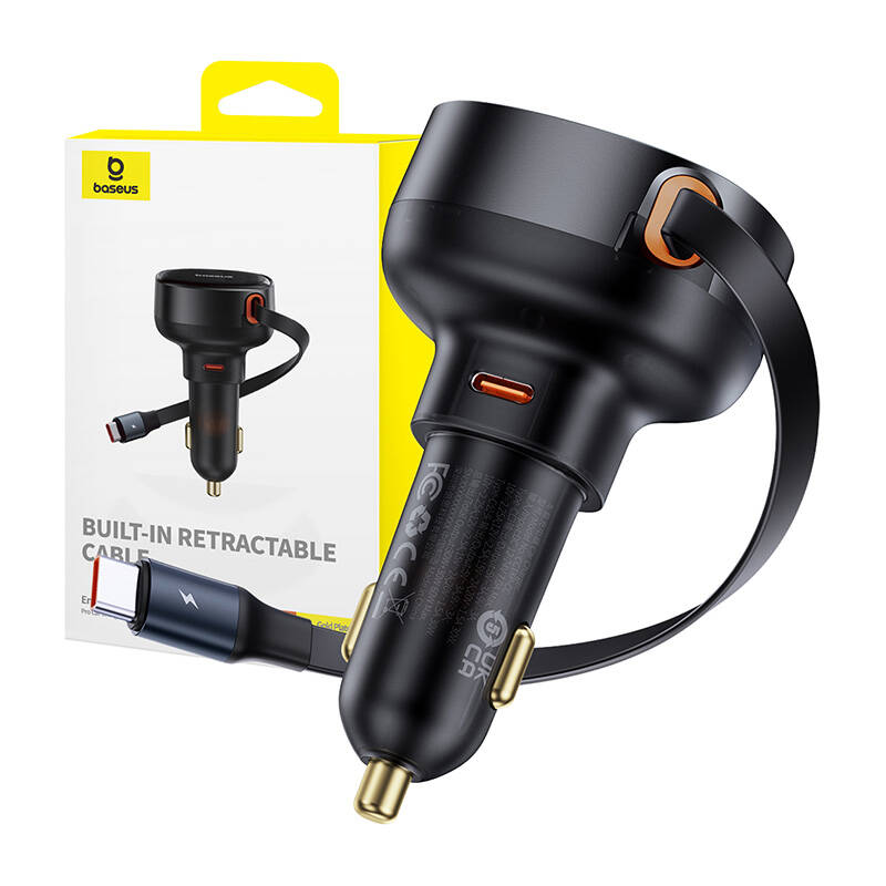 Car Charger Baseus Enjoyment Pro with cable USB-C, 60W (Black)_0