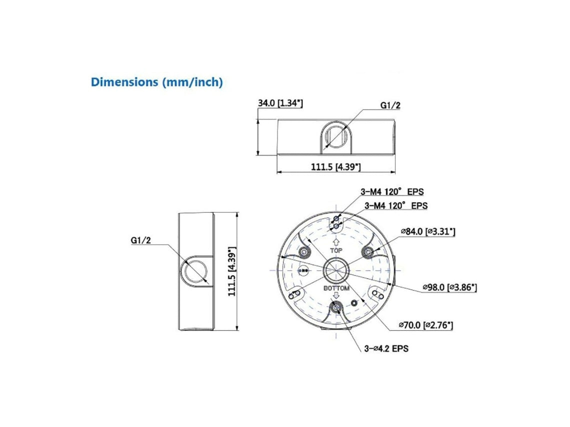 (DH-PFA136) DAHUA CAJA DE CONEXIONES DE ALUMINIO PARA HDW7 HDBW5. V2_2