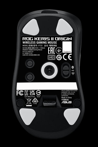 ASUS ROG Keris II Origin BLK ratón Juego mano derecha RF Wireless + Bluetooth + USB Type-A Ãptico 42000 DPI_1