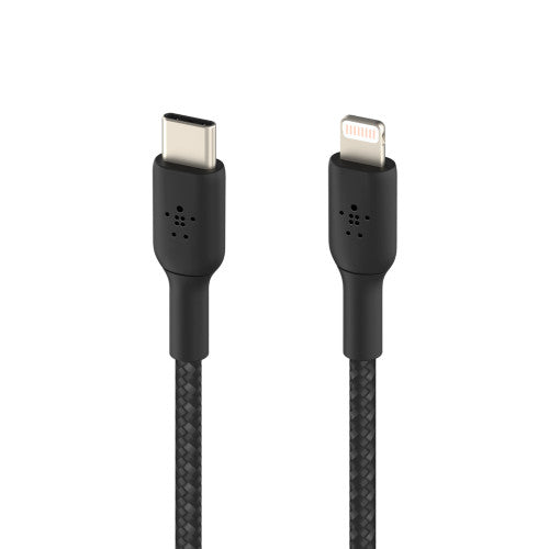 Cabo Lightning/USB-C Belkin / 2m trançado MFi cert. / Preto / CAA004bt2MBK_1