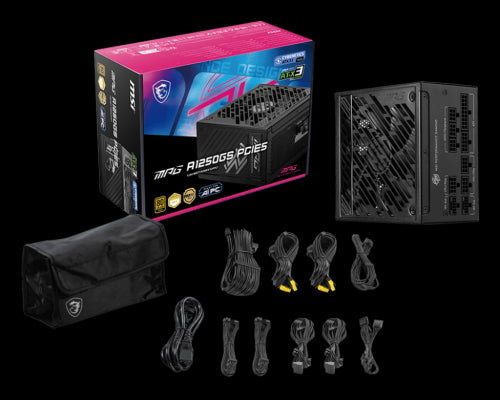 MSI MPG A1250GS PCIE5 unidad de fuente de alimentación 1250 W 20+4 pin ATX ATX Negro_3