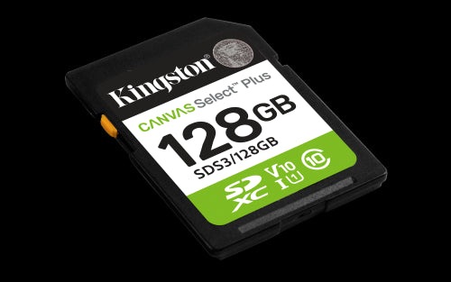 Kingston Technology 128 GB SDXC Canvas Select Plus Gen3 150 MB/s C10 UHS-I U1 V10_2