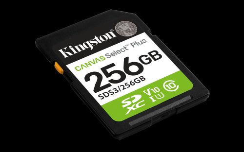 Kingston Technology 256 GB SDXC Canvas Select Plus Gen3 150 MB/s C10 UHS-I U1 V10_1