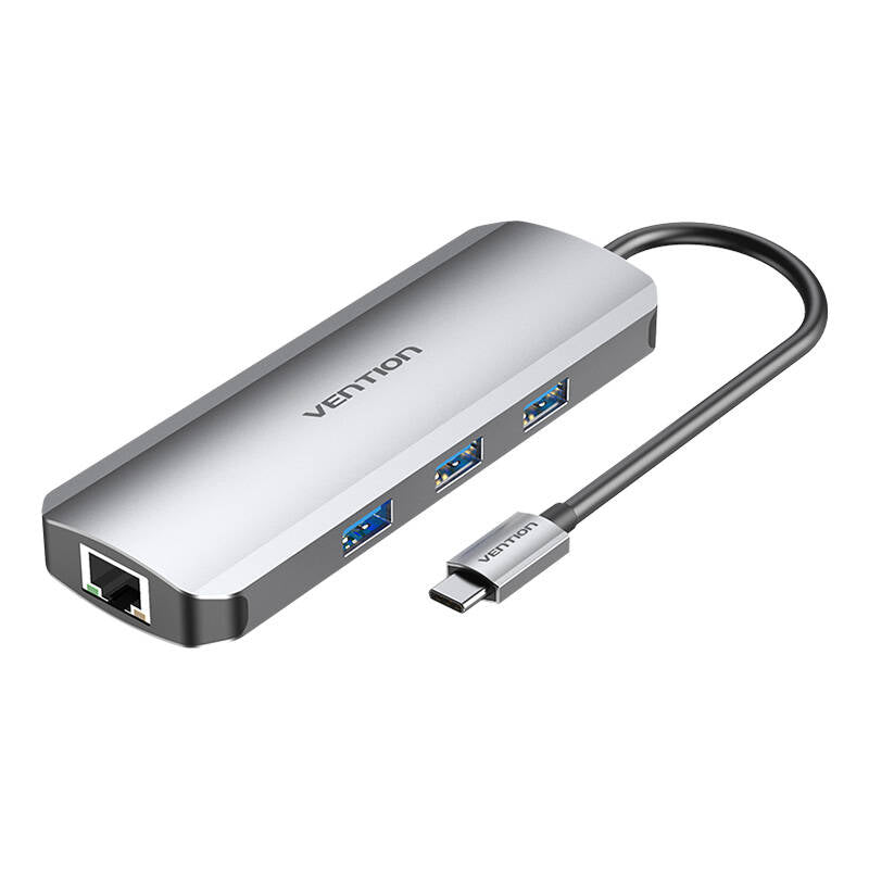 Docking USB Tipo-C Vention TOKHB/ 1xHDMI/ 3xUSB/ 1xUSB Tipo-C PD/ 1xRJ45/ 1xLector Tarjetas SD y MicroSD/ Gris_1