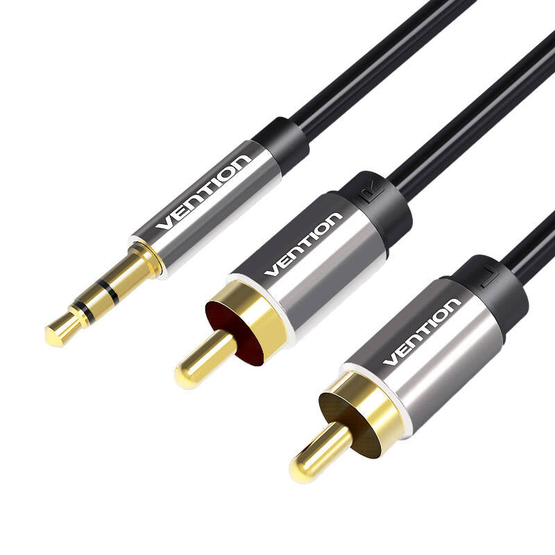 Cable Estéreo Vention BCFBH/ Jack 3.5 Macho - 2x RCA Macho/ 2m/ Negro_1