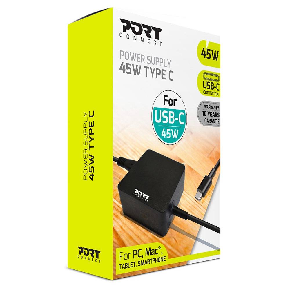 Carregador Universal Port Designs 45W USB Type-C EU Plug