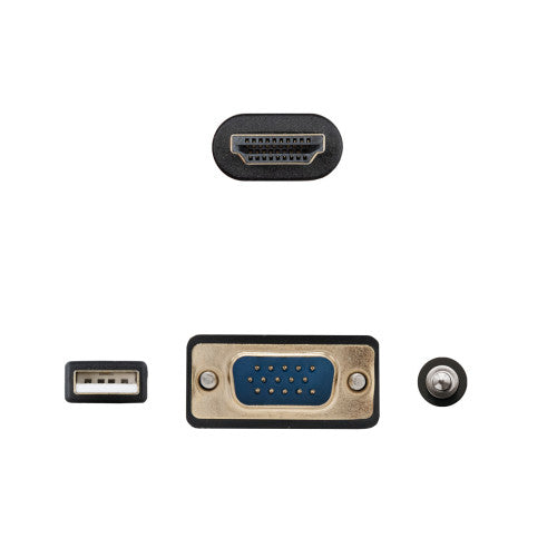Cable Conversor Nanocable 10.15.4612/ HDMI Macho - VGA Macho/ Jack 3.5 Macho/ USB Macho/ 1.8m/ Negro_3