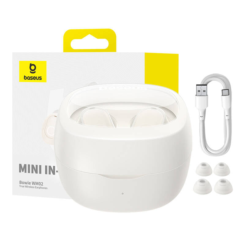 Wireless headphones Baseus Bowie WM02 TWS, Bluetooth 5.0 (white) OS_9