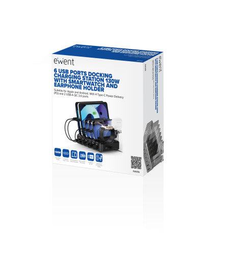 Ewent EW1335 cargador de dispositivo móvil Universal Negro Corriente alterna Carga rápida Interior_1