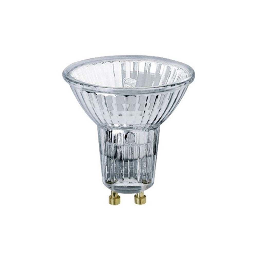 Lâmpada halogénia gu10 50 w 2700 k 460 lm 230 v luz quente 50 x 53 mm_0