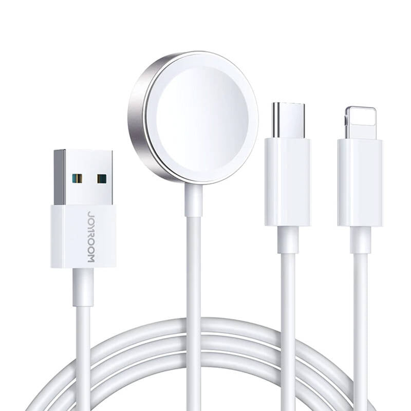 Apple Watch Magnetic Charger Joyroom S-IW008 Lightning + USB-C 5V 1.2m (White)_0