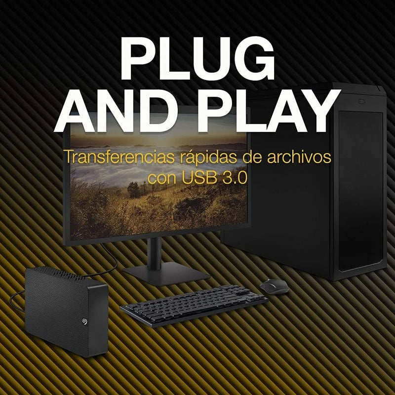 SEAGATE Expansion Desktop 12TB - Disco Rígido Externo Preto