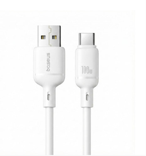 OS-BASEUS SILKY FAST CHARGING DATA CABLE USB-A TO USB-C 3A 2M MOON WHITE_0