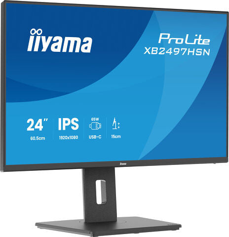 iiyama ProLite XB2497HSN-B1 - Monitor a LED - 24" (23.8" visualizzabile) - 1920 x 1080 Full HD (1080p) @ 100 Hz - IPS - 350 cd/m? - 1500:1 - 1 ms - 2xHDMI, 2xDisplayPort - altoparlanti - nero, opaco_1