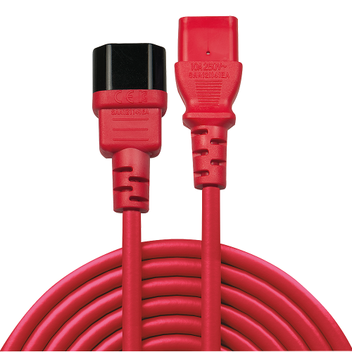 Lindy 30478 cable de transmisión Rojo 2 m C14 acoplador C13 acoplador_1