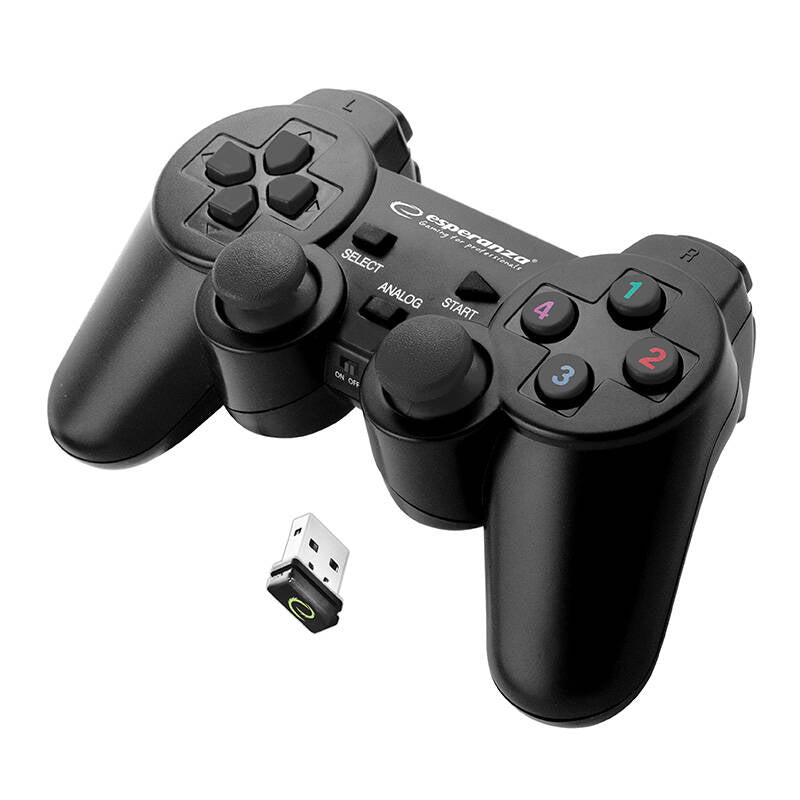 ESPERANZA WIRELESS GAMEPAD 2.4GHZ PS3/PC USB GLADIATOR BLACK_1