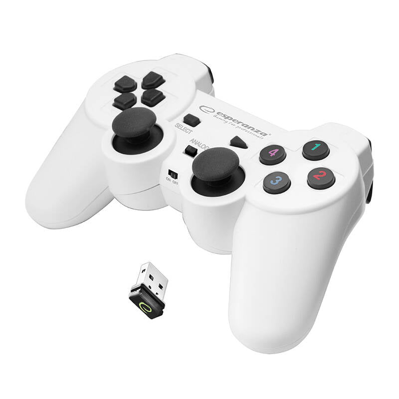ESPERANZA WIRELESS GAMEPAD 2.4GHZ PS3/PC USB GLADIATOR WHITE/BLACK_1