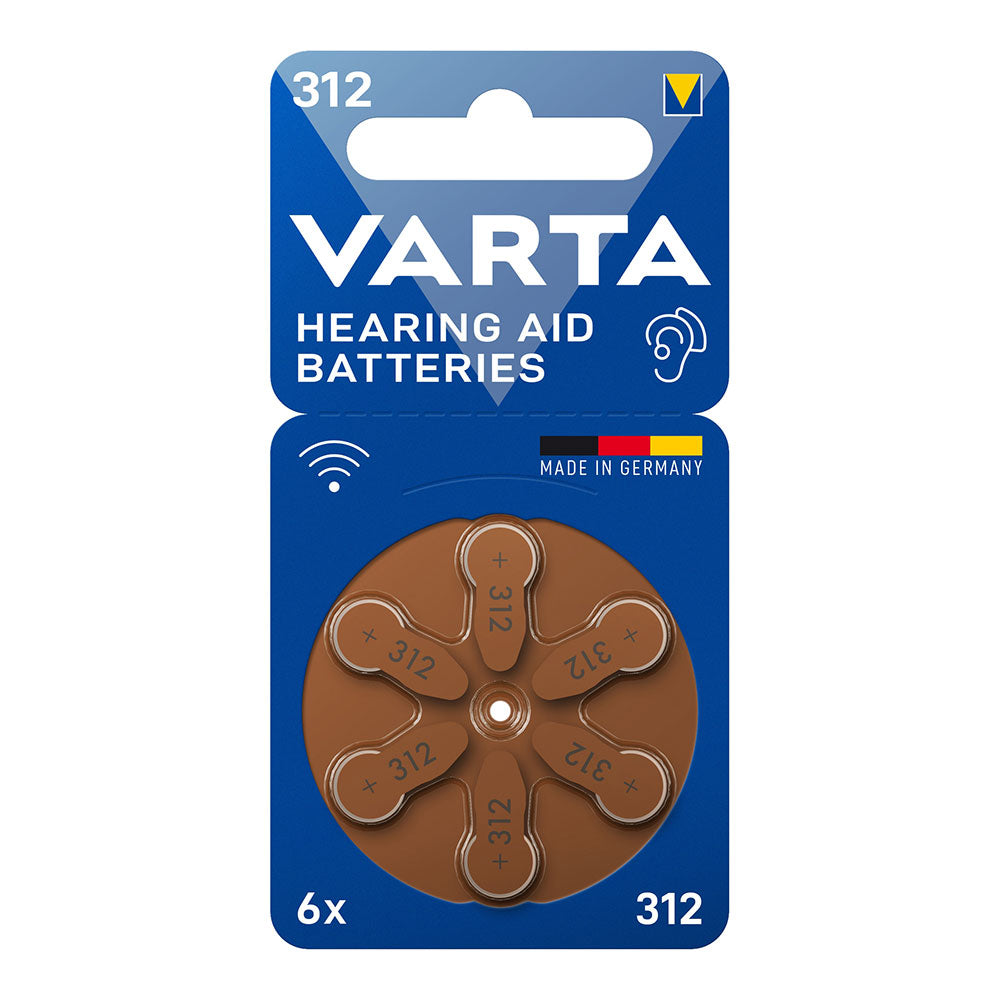 1x6 Varta Hearing Aid Batteries Type 312            24607101416_0
