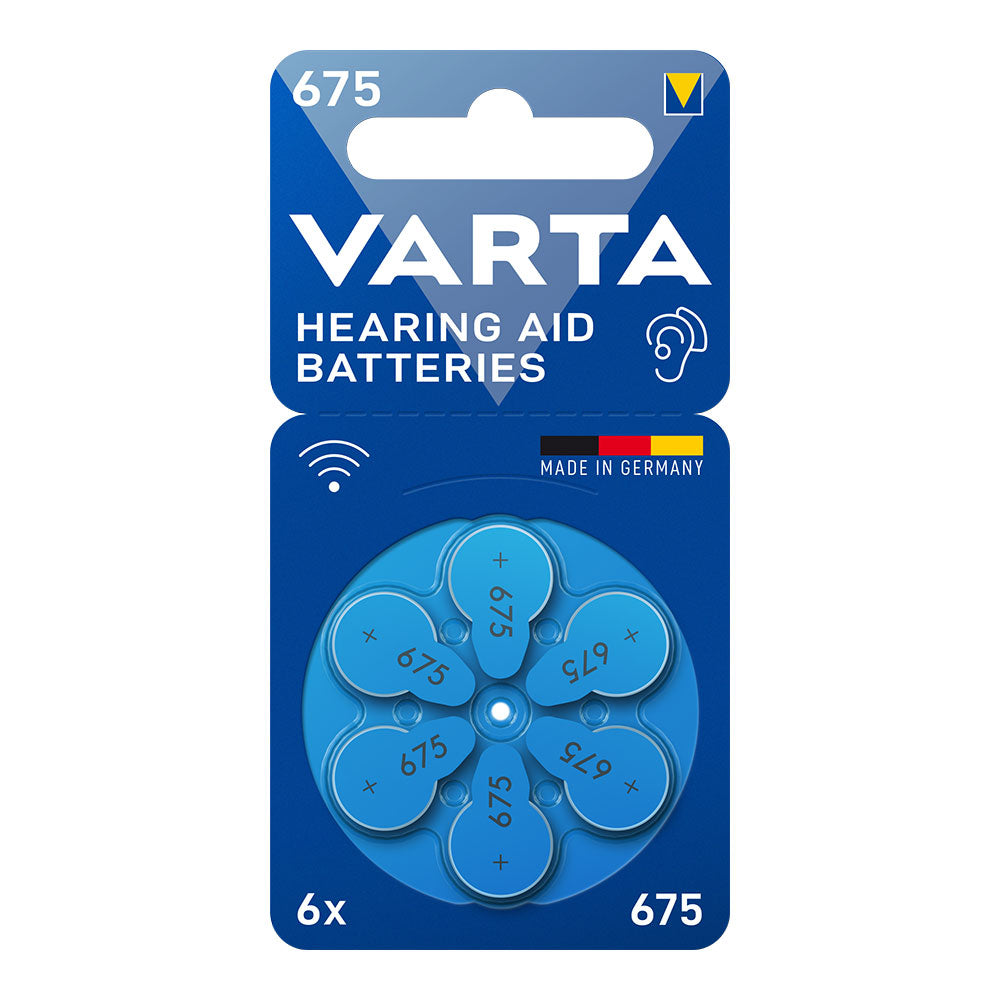 1x6 Varta Hearing Aid Batteries Type 675            24600101416_0
