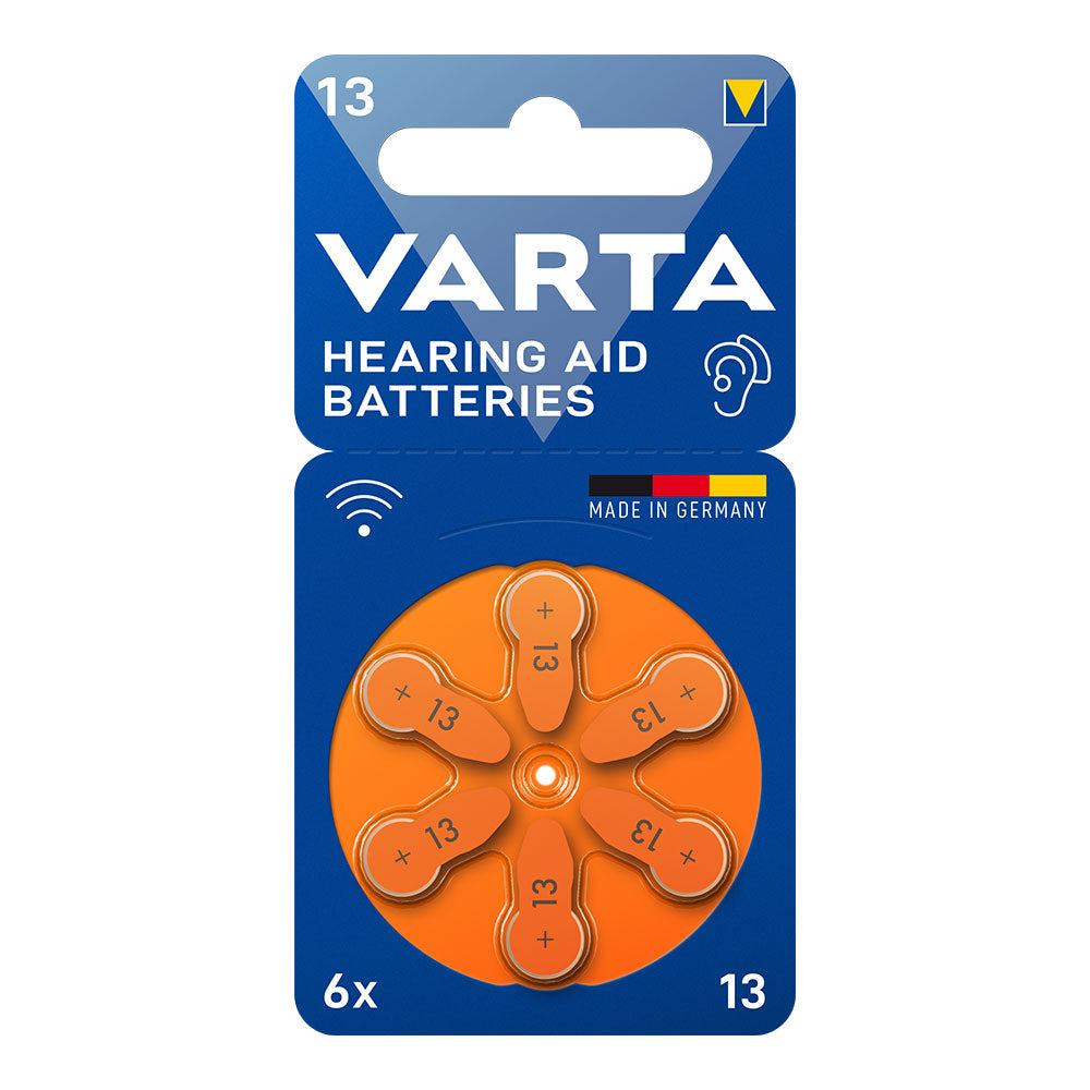 1x6 Varta Hearing Aid Batteries Type 13 24606101416_0