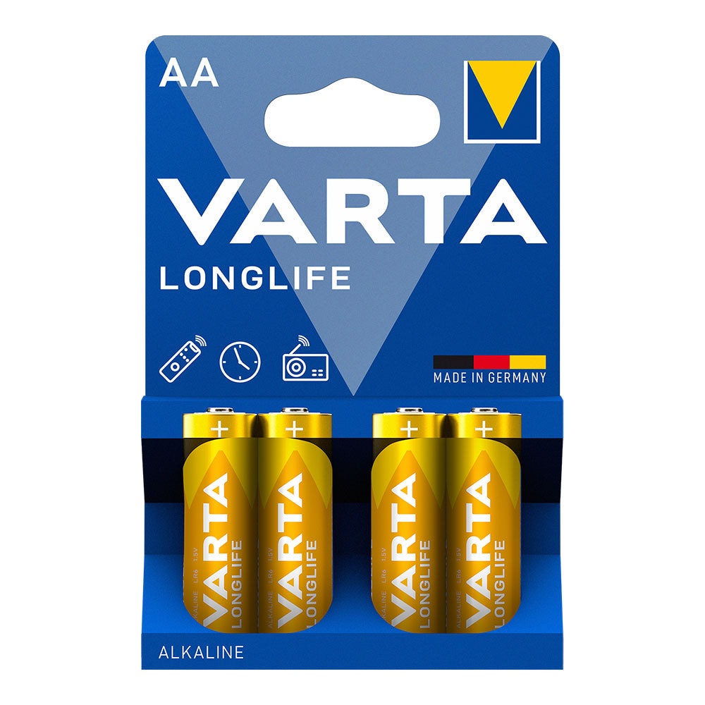 Pilha alcalina varta aa - lr06 longlife (blÃster 4 unid.) ø14,5x50,5mm_0