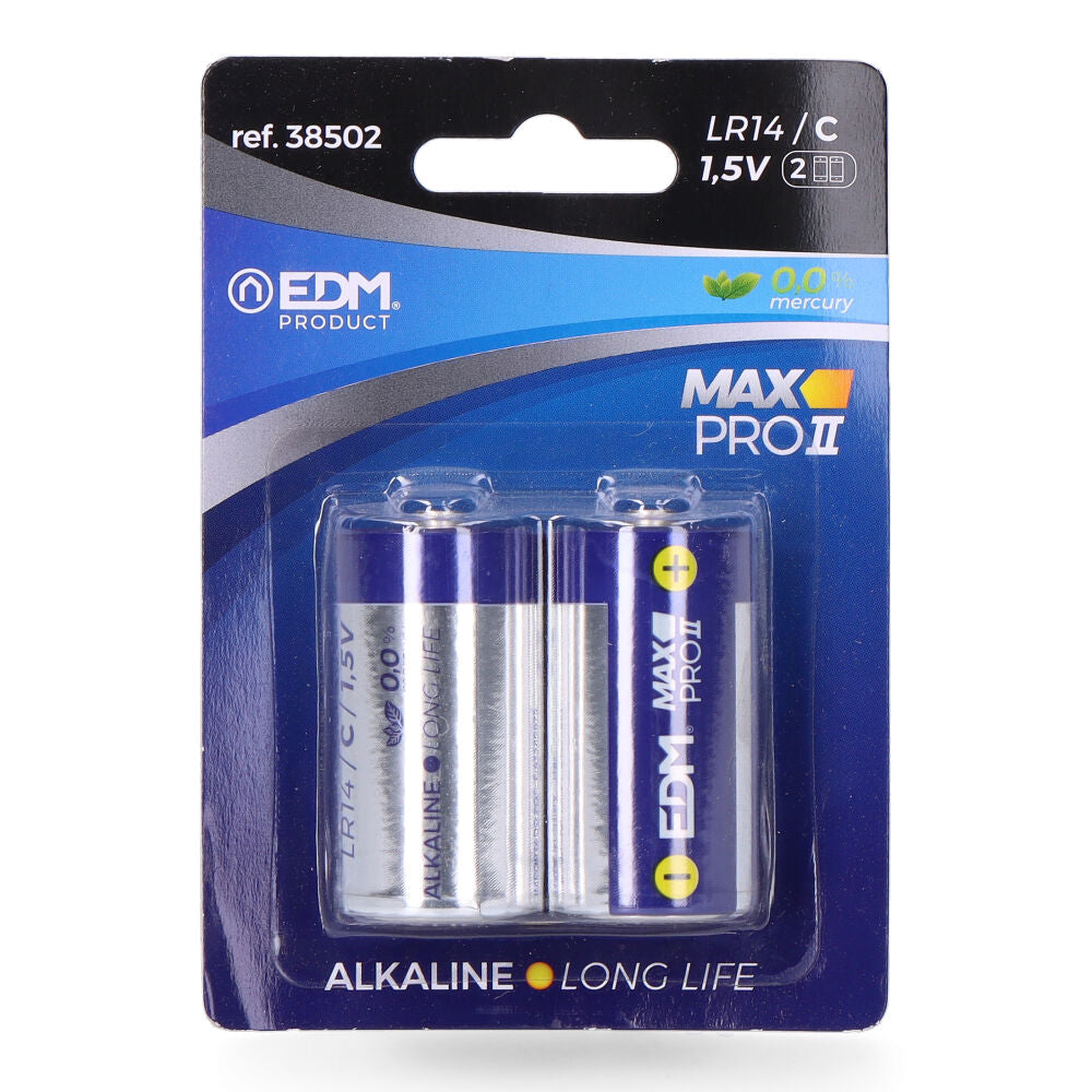 Pilha alcalina long life c - lr14 1,5v (blÃster 2 unid.) ø26,2x50mm_0