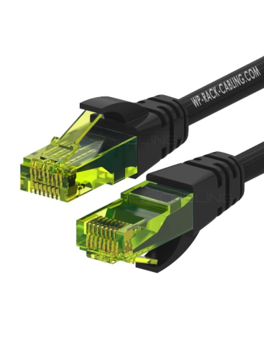 WP WPC-PAT-6AU005BL cable de red Negro, Verde 0,5 m Cat6a U/UTP (UTP)_1